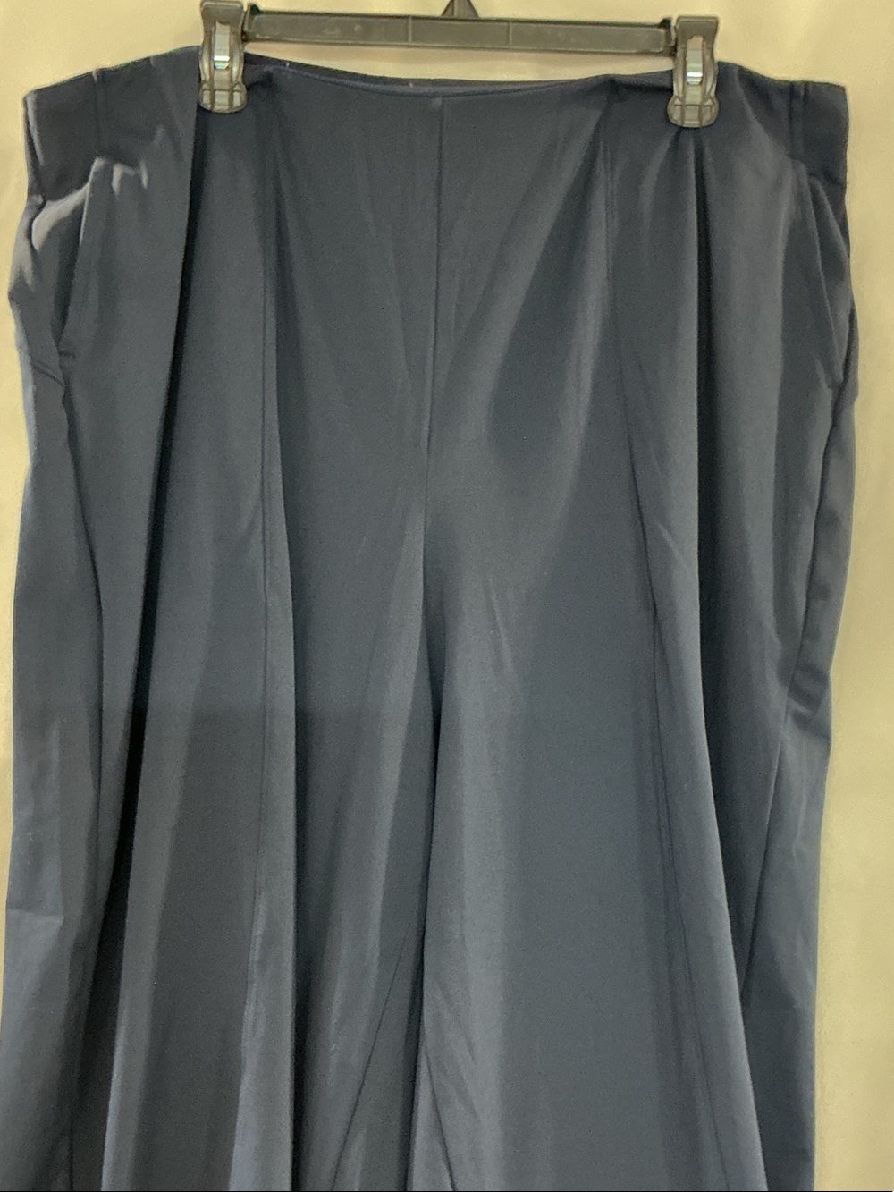Classic Wide-Leg Navy Women's Pants - Picture 2 of 8